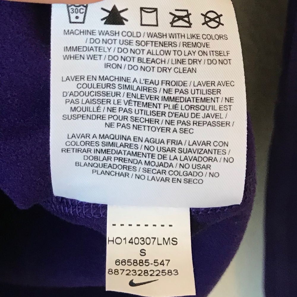 NIKE Pro Dri-Fit Hyperwarm Purple & Pink Fleece Lined 1/2 Zip Pullover Jacket. S - Picture 7 of 7